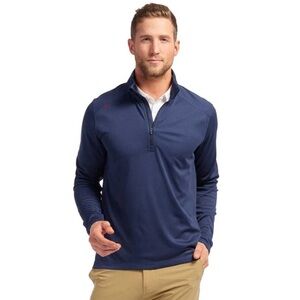 RHONE Men's Light Weight 1/4 Zip Long Sleeve Pullover in Navy Blue Size S